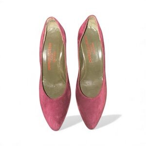 Vintage Charles Jourdan Deep Burgundy Suede Heels